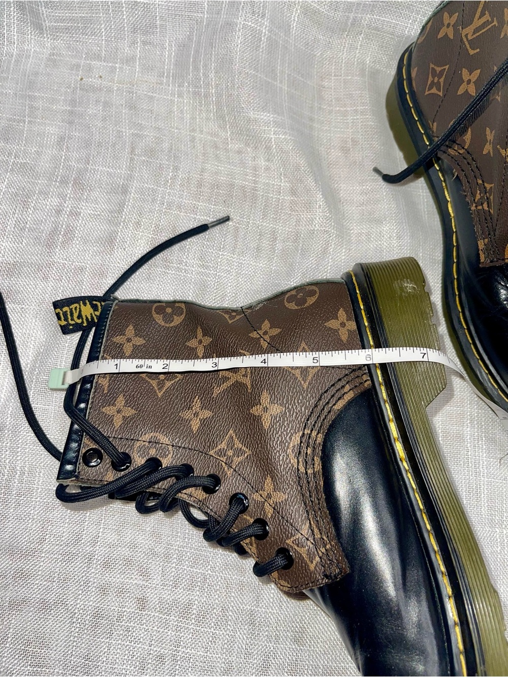 Dr. Martens Black Leather 1460 Louis Vuitton Leather Custom Boots - Picture 12 of 15